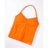 imageAUROLA Influence Longline Strappy Workout Halter Tops for WomenRemovable Cups Padded Bras Impact Gym Yoga Sleeveless TopPersimmon Orange