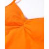 imageAUROLA Influence Longline Strappy Workout Halter Tops for WomenRemovable Cups Padded Bras Impact Gym Yoga Sleeveless TopPersimmon Orange
