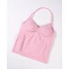 imageAUROLA Influence Longline Strappy Workout Halter Tops for WomenRemovable Cups Padded Bras Impact Gym Yoga Sleeveless TopSweet Pink