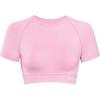 imageAUROLA Influence Crop Top Workout Shirts for Women UltraSoft Seamless Gym T Shirts Short Sleeve Running Workout TopsSweet Pink