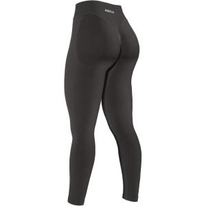 imageAUROLA Influence Workout Leggings for Women Seamless Compression Tummy Control Leggings Mid Rise Yoga PantsChestnut Brown