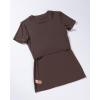 imageAUROLA Everyday Fitted TShirt for WomenCrew Neck Basic Short Sleeves T ShirtCrop Tops Modal Slim Fit TeeBrown