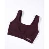 imageAUROLA Power Sports Bras for Women  Push Up Workout Bra Square Neck Yoga Bra Padded Low Impact Gym Bra Crop TopBlack Cherry