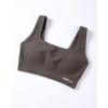 imageAUROLA Power Sports Bras for Women  Push Up Workout Bra Square Neck Yoga Bra Padded Low Impact Gym Bra Crop TopChestnut Brown