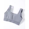 imageAUROLA Power Sports Bras for Women  Push Up Workout Bra Square Neck Yoga Bra Padded Low Impact Gym Bra Crop TopFog Grey