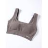 imageAUROLA Power Sports Bras for Women  Push Up Workout Bra Square Neck Yoga Bra Padded Low Impact Gym Bra Crop TopMocha