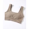 imageAUROLA Power Sports Bras for Women  Push Up Workout Bra Square Neck Yoga Bra Padded Low Impact Gym Bra Crop TopNatural