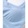 imageAUROLA Power Sports Bras for Women  Push Up Workout Bra Square Neck Yoga Bra Padded Low Impact Gym Bra Crop TopSky Light