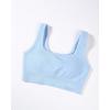 imageAUROLA Power Sports Bras for Women  Push Up Workout Bra Square Neck Yoga Bra Padded Low Impact Gym Bra Crop TopSky Light