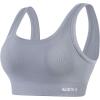 imageAUROLA Power Sports Bras for Women  Push Up Workout Bra Square Neck Yoga Bra Padded Low Impact Gym Bra Crop TopFog Grey