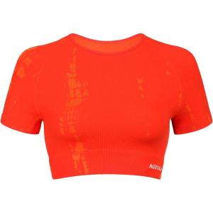 imageAUROLA Essentials Seamless Short Sleeve Crop Top for Women Workout Active Comfort Athletic Shirts TeeHalloween Orange