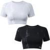 imageAUROLA Serpent Snake Seamless Workout TShirts for WomenShort Sleeve Crop Top Gym Yoga Athletic Shirts TeePackgray Dawnblack