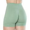 imageAUROLA CAMO Collection Workout Shorts for Women Subtle Logo Seamless Scrunch Gym Yoga Running Active ShortCamobean Green