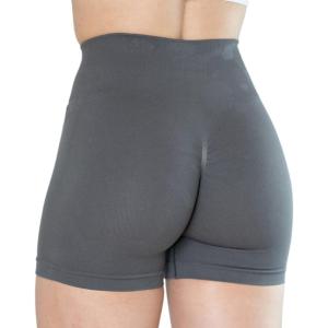 imageAUROLA CAMO Collection Workout Shorts for Women Subtle Logo Seamless Scrunch Gym Yoga Running Active ShortCamolight Grey