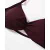 imageAUROLA Influence Adjustable Strappy Sports Bras for WomenLow Support Seamless Backless Padded Straps Impact Yoga Gym BraBlack Cherry