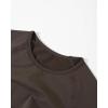 imageAUROLA Influence Crop Top Workout Shirts for Women UltraSoft Seamless Gym T Shirts Short Sleeve Running Workout TopsChestnut Brown
