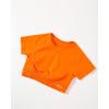 imageAUROLA Influence Crop Top Workout Shirts for Women UltraSoft Seamless Gym T Shirts Short Sleeve Running Workout TopsPersimmon Orange