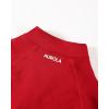 imageAUROLA Influence Workout Jacket for Women Half Zip Cropped Slim Fit Long Sleeve Yoga Jackets Athletic Top with Thumb HolesChili Red
