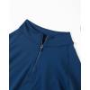 imageAUROLA Influence Workout Jacket for Women Half Zip Cropped Slim Fit Long Sleeve Yoga Jackets Athletic Top with Thumb HolesEnsign Blue