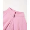 imageAUROLA Influence Workout Jacket for Women Half Zip Cropped Slim Fit Long Sleeve Yoga Jackets Athletic Top with Thumb HolesSweet Pink