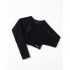 imageAUROLA Serpent Snake Long Sleeve Shirts for Women Seamless Workout Crop Tops Crew Neck Cropped T Shirt Athletic YogaBlack