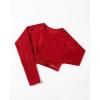 imageAUROLA Serpent Snake Long Sleeve Shirts for Women Seamless Workout Crop Tops Crew Neck Cropped T Shirt Athletic YogaChristmas Red