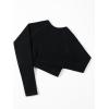 imageAUROLA Serpent Snake Long Sleeve Shirts for Women Seamless Workout Crop Tops Crew Neck Cropped T Shirt Athletic YogaSolidblack