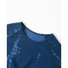 imageAUROLA Serpent Snake Long Sleeve Shirts for Women Seamless Workout Crop Tops Crew Neck Cropped T Shirt Athletic YogaWater Blue