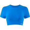 imageAUROLA Influence Crop Top Workout Shirts for Women UltraSoft Seamless Gym T Shirts Short Sleeve Running Workout TopsIndigo