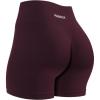 imageAUROLA Power Workout Shorts for Women Tummy Control Squat Proof Ribbed Thick Seamless Scrunch Active ShortBlack Cherry