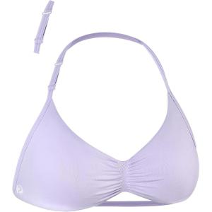imageAUROLA Influence Adjustable Strappy Sports Bras for WomenLow Support Seamless Backless Padded Straps Impact Yoga Gym BraLavender