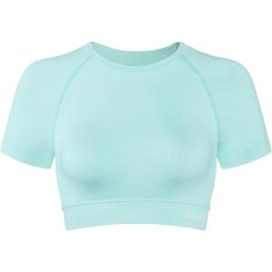 imageAUROLA Influence Crop Top Workout Shirts for Women UltraSoft Seamless Gym T Shirts Short Sleeve Running Workout TopsSpa Retreat