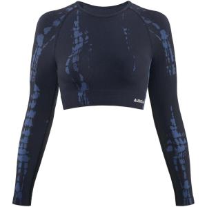 imageAUROLA Serpent Snake Long Sleeve Shirts for Women Seamless Workout Crop Tops Crew Neck Cropped T Shirt Athletic YogaDark Grey