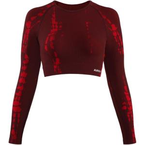 imageAUROLA Serpent Snake Long Sleeve Shirts for Women Seamless Workout Crop Tops Crew Neck Cropped T Shirt Athletic YogaSaffron