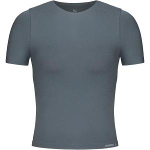 imageAUROLA Women Essentials Seamless Short Sleeve Fitted Tshirt Gym Workout Athletic Shirts Top TeeSteel Grey