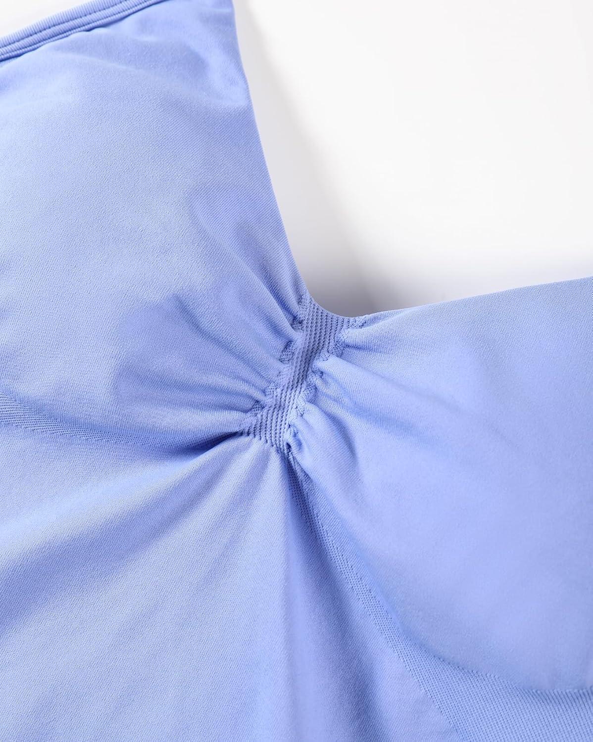 imageAUROLA Influence Longline Strappy Workout Halter Tops for WomenRemovable Cups Padded Bras Impact Gym Yoga Sleeveless TopJacaranda