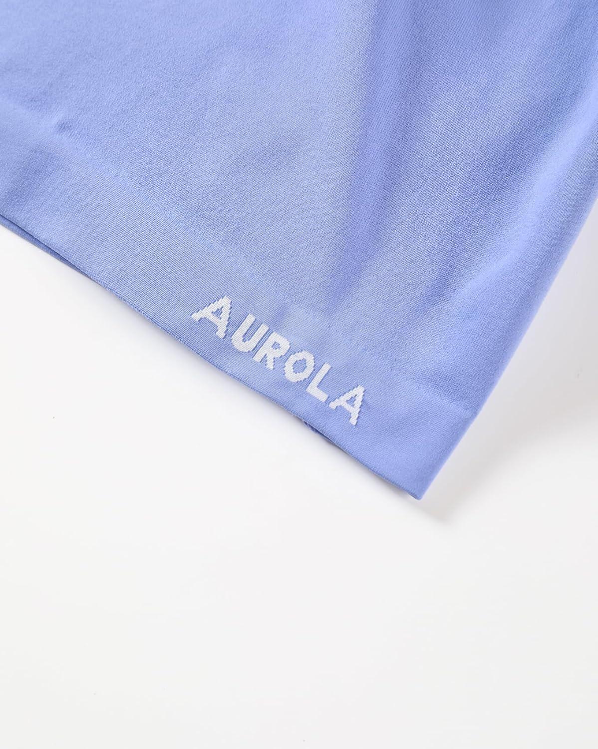 imageAUROLA Influence Longline Strappy Workout Halter Tops for WomenRemovable Cups Padded Bras Impact Gym Yoga Sleeveless TopJacaranda