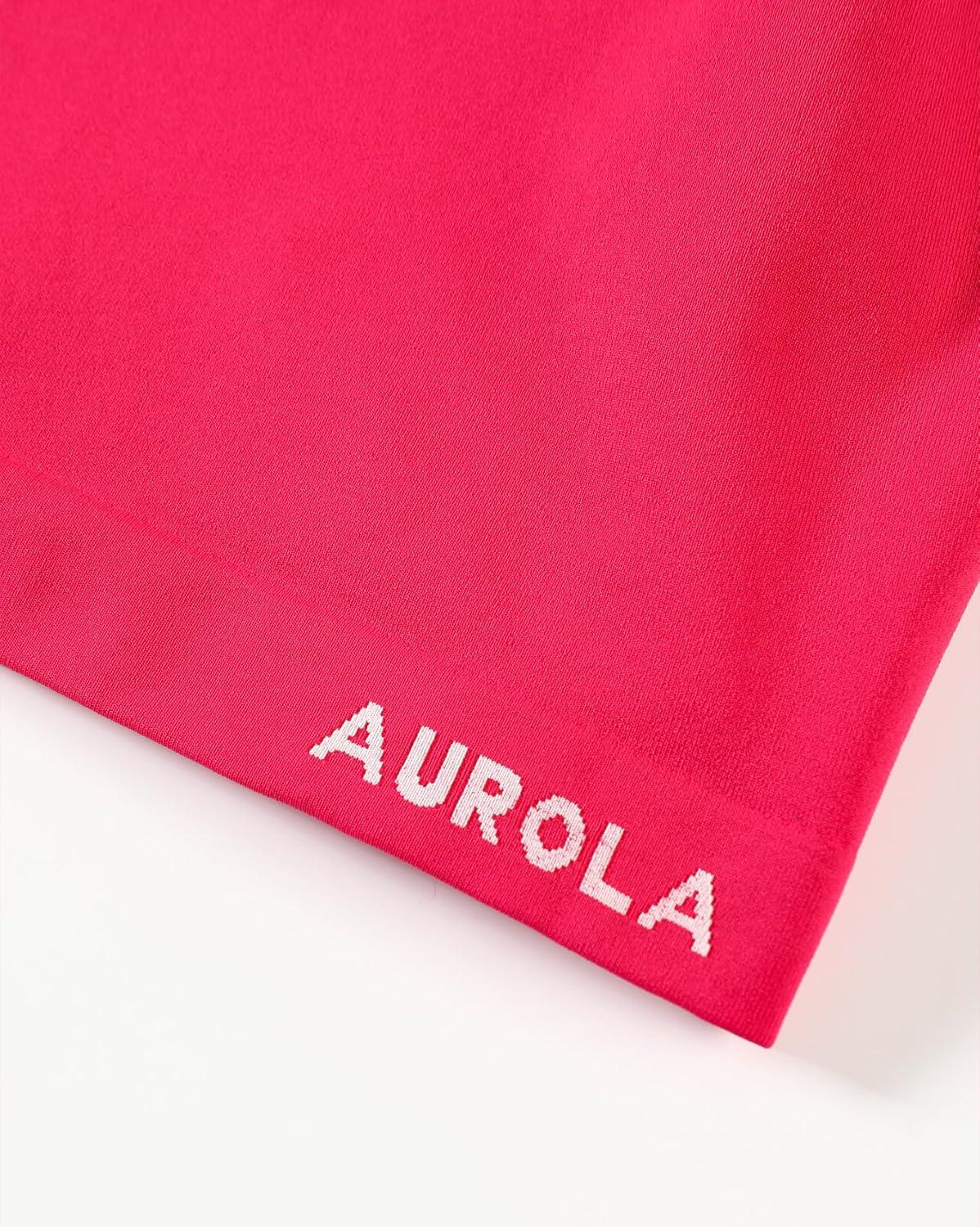 imageAUROLA Influence Longline Strappy Workout Halter Tops for WomenRemovable Cups Padded Bras Impact Gym Yoga Sleeveless TopPink