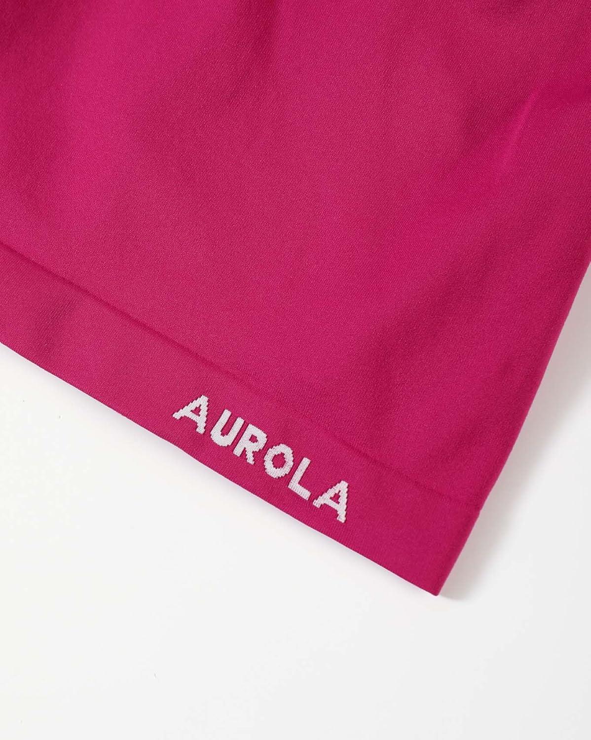 imageAUROLA Influence Longline Strappy Workout Halter Tops for WomenRemovable Cups Padded Bras Impact Gym Yoga Sleeveless TopVivid Cerise