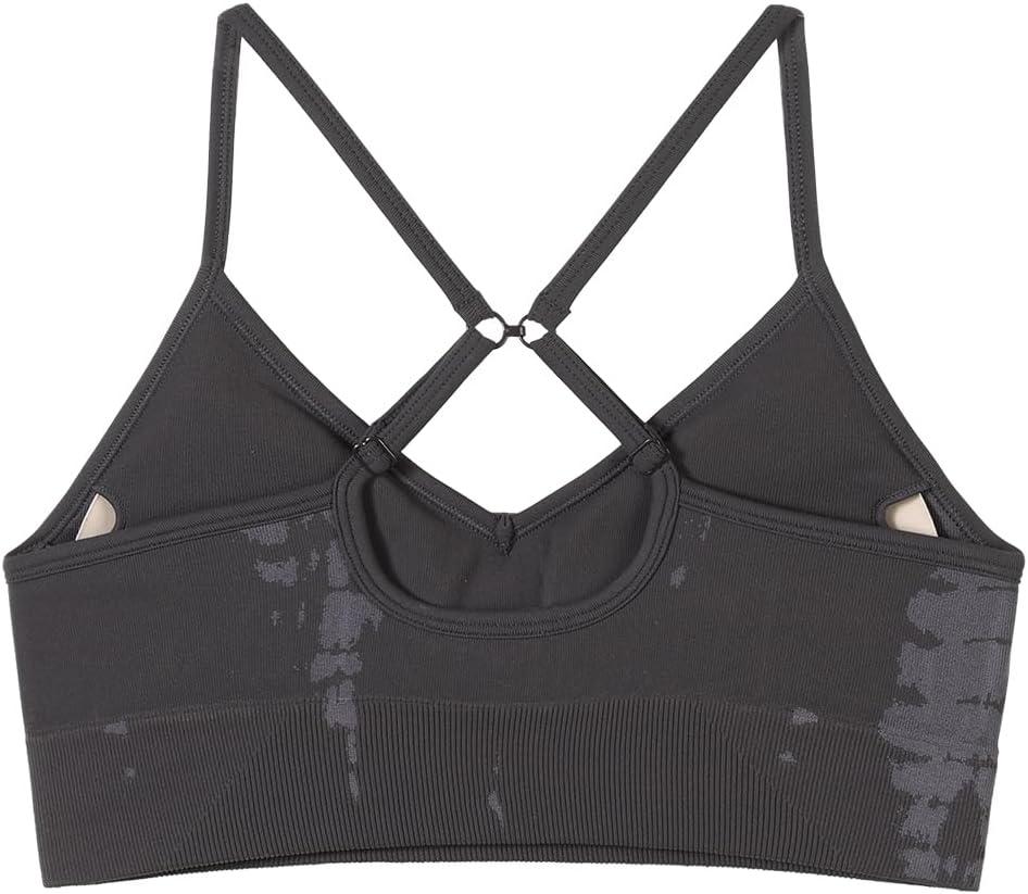 imageAUROLA Serpent Seamless Sports Bras for WomenBackless Padded Strappy Workout Gym Yoga Crop TopsPackblackchestnut Brown