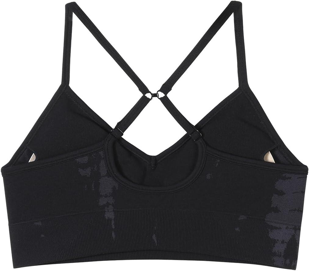 imageAUROLA Serpent Seamless Sports Bras for WomenBackless Padded Strappy Workout Gym Yoga Crop TopsPackblackwater Blue