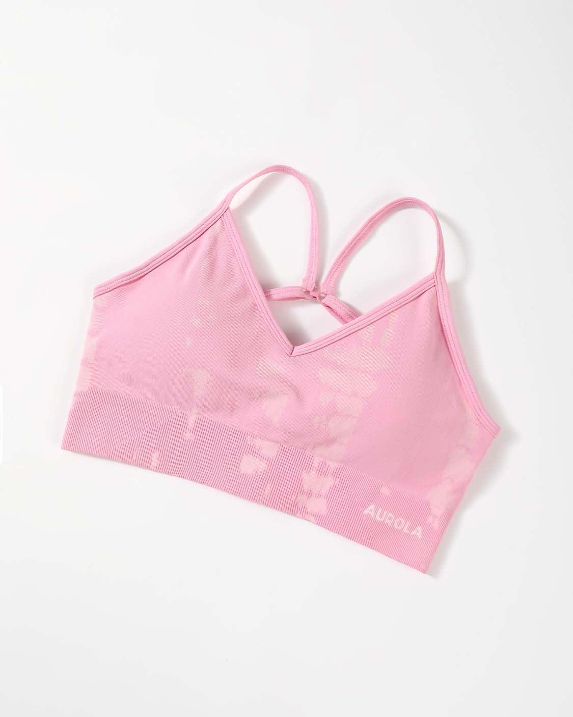 imageAUROLA Serpent Seamless Sports Bras for WomenBackless Padded Strappy Workout Gym Yoga Crop TopsSerpent Sweet Pink