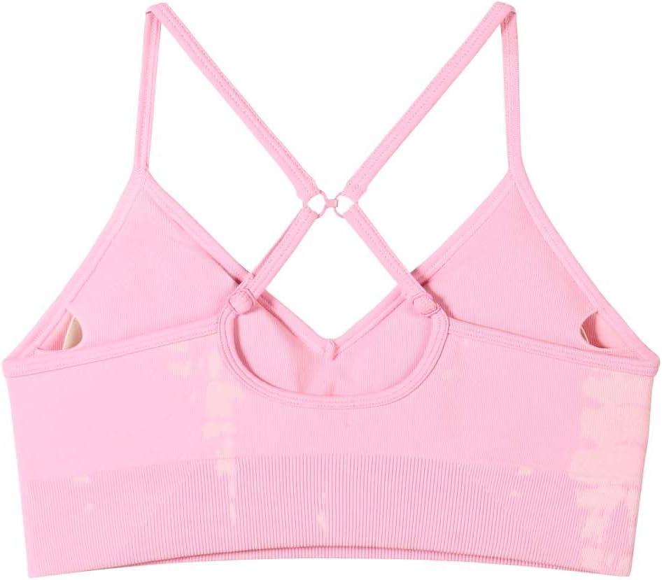 imageAUROLA Serpent Seamless Sports Bras for WomenBackless Padded Strappy Workout Gym Yoga Crop TopsSerpent Sweet Pink