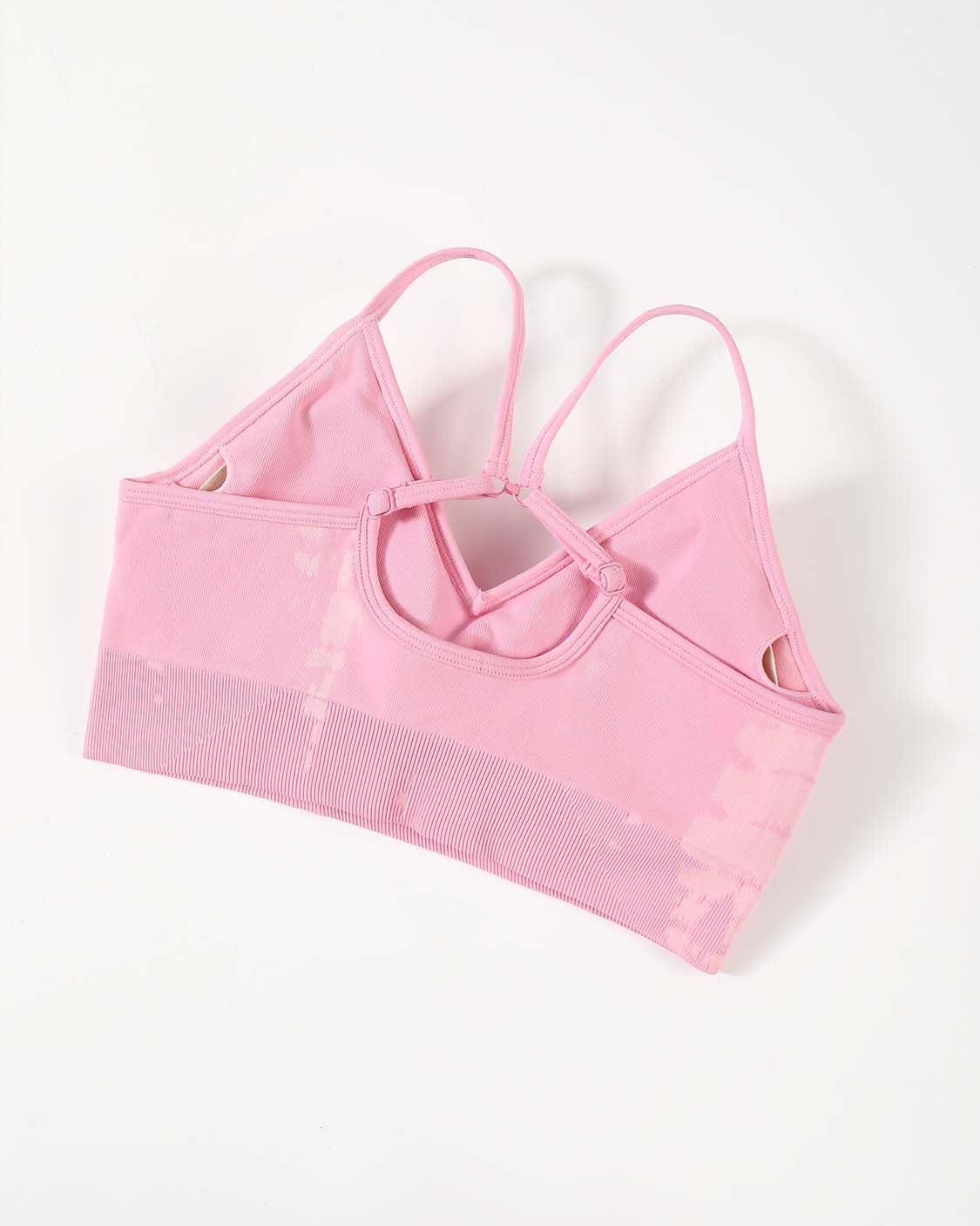 imageAUROLA Serpent Seamless Sports Bras for WomenBackless Padded Strappy Workout Gym Yoga Crop TopsSerpent Sweet Pink