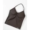 imageAUROLA Influence Longline Strappy Workout Halter Tops for WomenRemovable Cups Padded Bras Impact Gym Yoga Sleeveless TopChestnut Brown