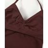 imageAUROLA Influence Longline Strappy Workout Halter Tops for WomenRemovable Cups Padded Bras Impact Gym Yoga Sleeveless TopCinnamon