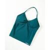 imageAUROLA Influence Longline Strappy Workout Halter Tops for WomenRemovable Cups Padded Bras Impact Gym Yoga Sleeveless TopDeep Teal