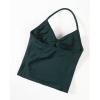 imageAUROLA Influence Longline Strappy Workout Halter Tops for WomenRemovable Cups Padded Bras Impact Gym Yoga Sleeveless TopPonderosa Green