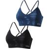 imageAUROLA Serpent Seamless Sports Bras for WomenBackless Padded Strappy Workout Gym Yoga Crop TopsPackblackwater Blue