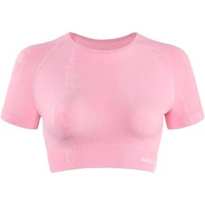imageAUROLA Serpent Snake Seamless Workout TShirts for WomenShort Sleeve Crop Top Gym Yoga Athletic Shirts TeeSweet Pink